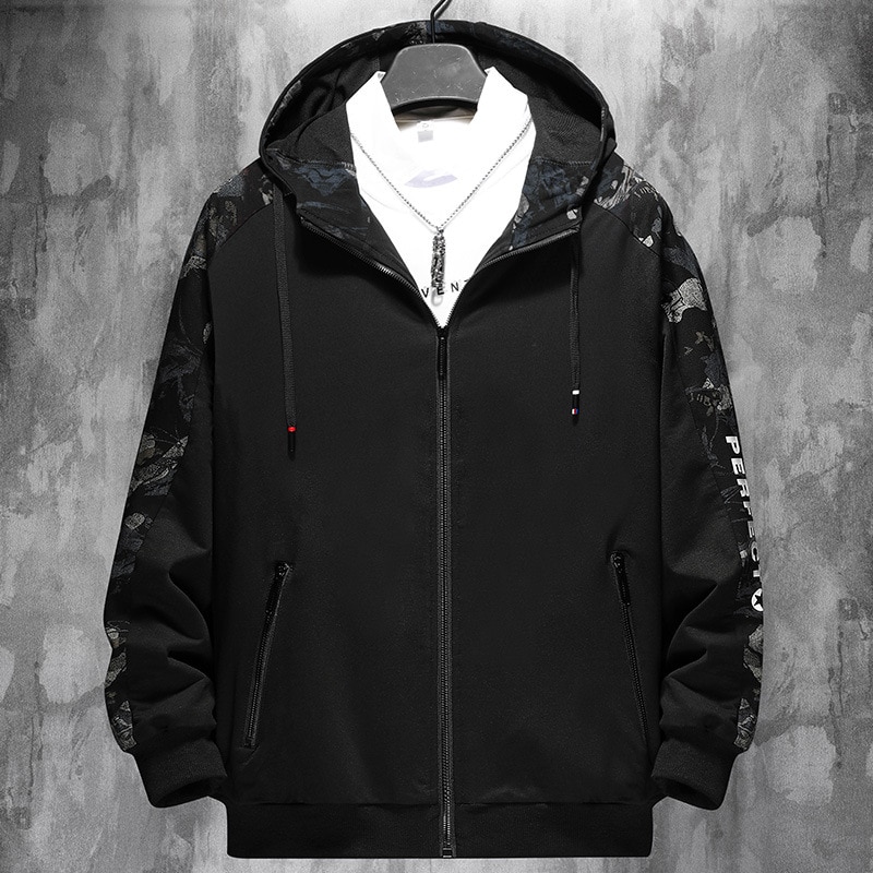 2022 kevät syksy miesten vaatteet vapaa-ajan löysät streetwear bomber musta takki plus oversize m -6xl 7xl 8xl 9xl