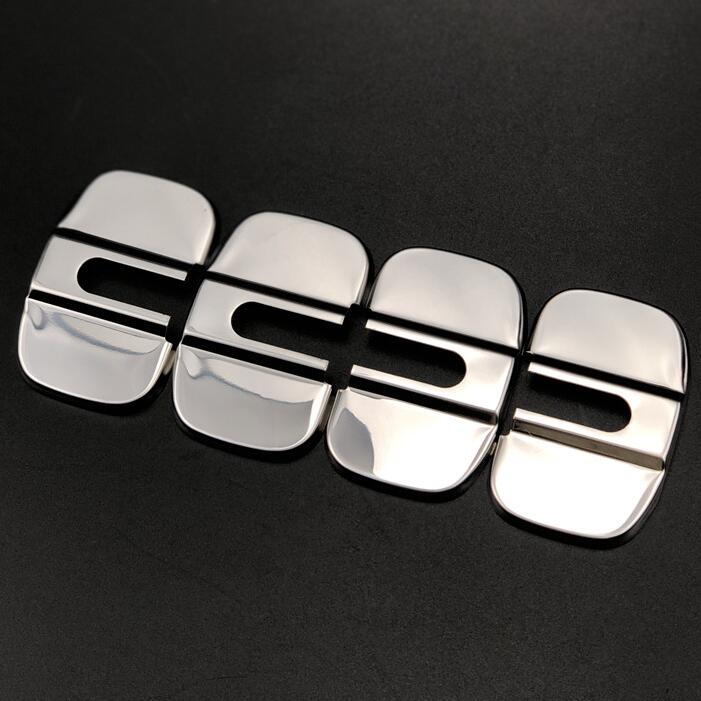 4 PCS Car Door Lock Buckle Decorated Rust Guard Protection Cover for LandWind X7 X8 MG5 Rattan Roewe 350 550 Chevrolet Captiva: Stainless Steel 4pcs