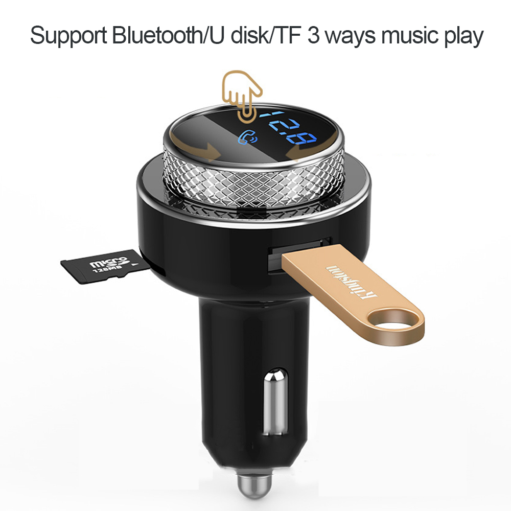 JINSERTA Bluetooth 5,0 Empfänger FM Sender Modulator Wagen Bausatz 2 USB Ladegerät Musik Radio TF U Disk MP3 Spieler
