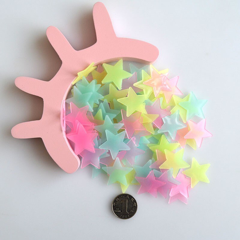 12/20cm lysende måne jord tegneserie gør-det-selv 3d wallstickers til børns soveværelse glød i mørket wallsticker boligindretning stue