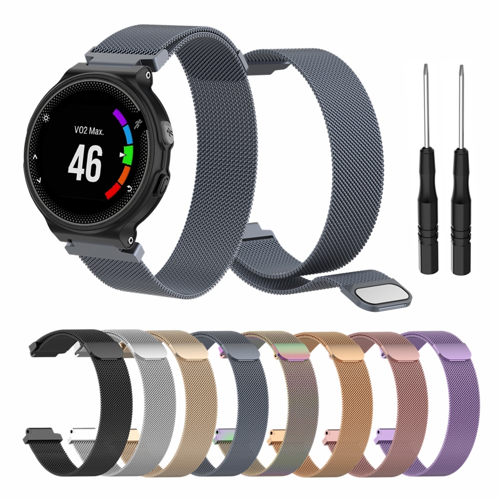 Milanese urrem til garmin forerunner 235/735xt/220/620/630/s20/s5/s6/ gps sport metal smart urbånd magnetisk armbånd