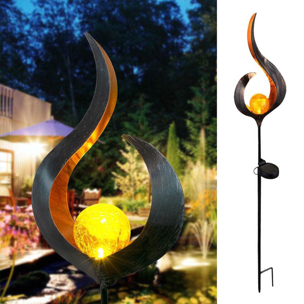 Ledet sol flamme lys metal led haven lys flamme effekt lampe vandtæt udendørs lys landskab lys sol dekorativt lys: Stil 1