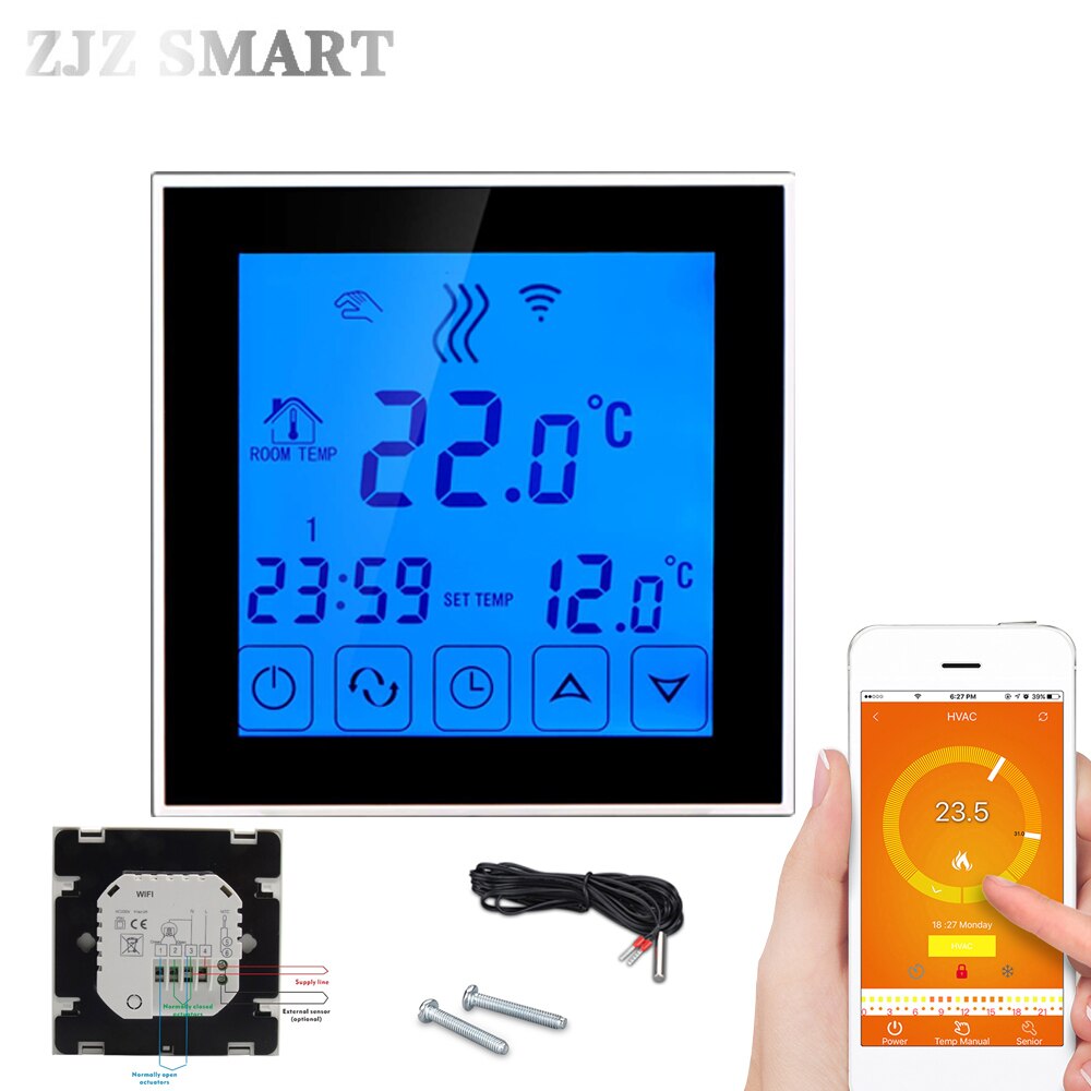 Smart House Wifi Programmeerbare App Intelligente Water Verwarming Thermostaat Temperatuur Schakelaar Controller Controller Voor Floor