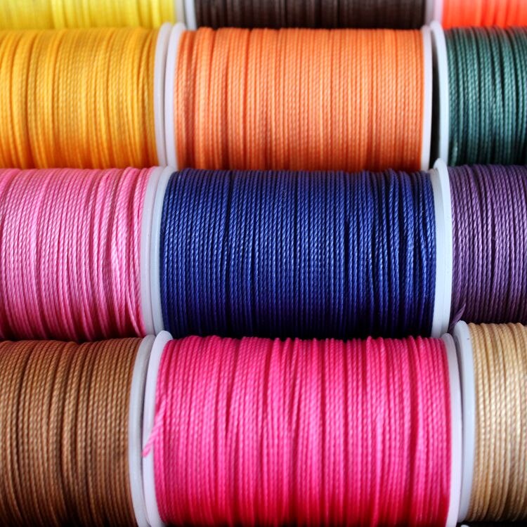 Destockage bricolage diamètre 0.55mm cuir cire ronde fil à coudre cousu main polyester rond ciré couleur fil 40 couleurs