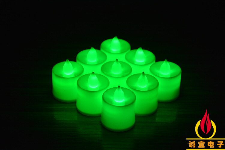 Velas de luz LED para el hogar, velas de luz, lámpara, Tealight, romántico, , votivo, batería sin llama, electrónica colorida, el mejor para el hogar, 1 ud.: green twinkling