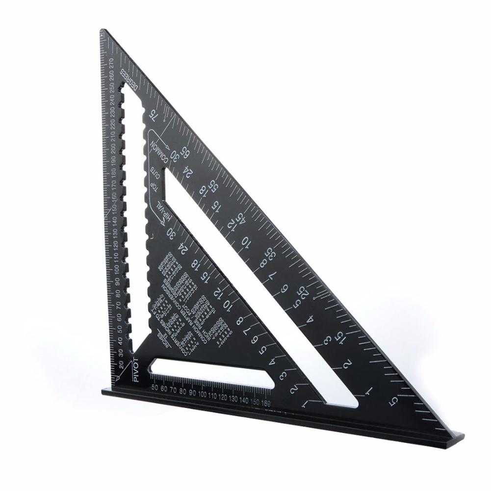 7/12 tommers swanson speed square metrisk aluminiumslegering trekant vinkel linjal vinkelmåler trebearbeiding firkantet layout måler verktøy