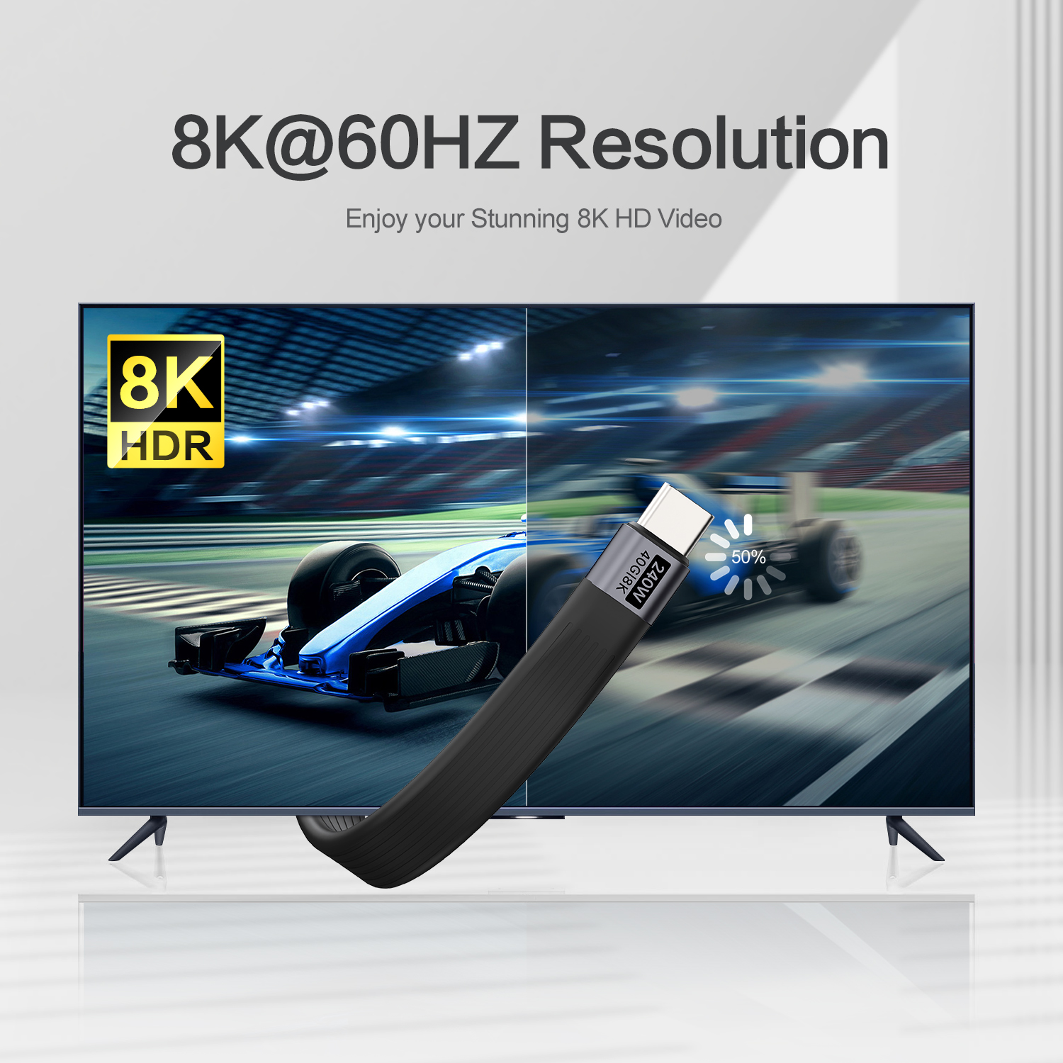 Câble de chargement USB C PD 240W pour iPhone 16, câble USB4, porte-clés Portable, transfert de données 40Gbps, câble Thunderbolt4/3 8K @ 60Hz, Type C