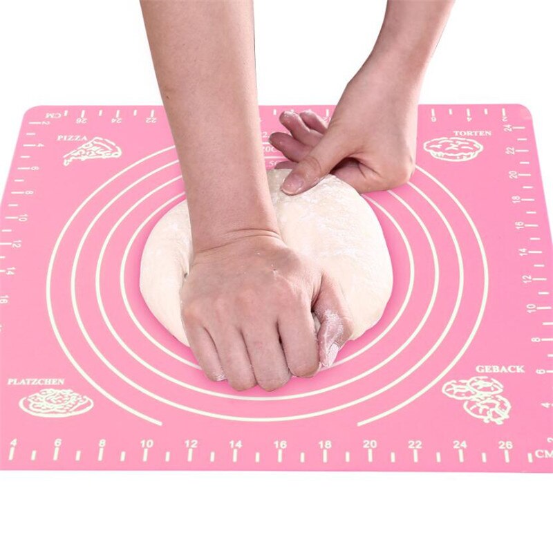 29X26cm Bakken Pad Silicone Rolling Deeg Mat Grote Non-stick Sugarcraft Fondant Cake Pizza Biscuit Cookie Brownie Maker Houder
