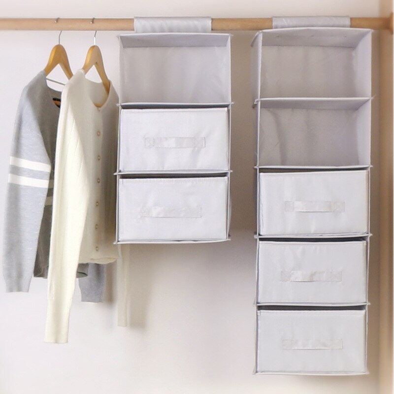 Home Wardrobe Hanging Organizers Clothes Shoes Pocket Storage Box Garment Underwear Shelf Shelves With Drawer Case Accessories