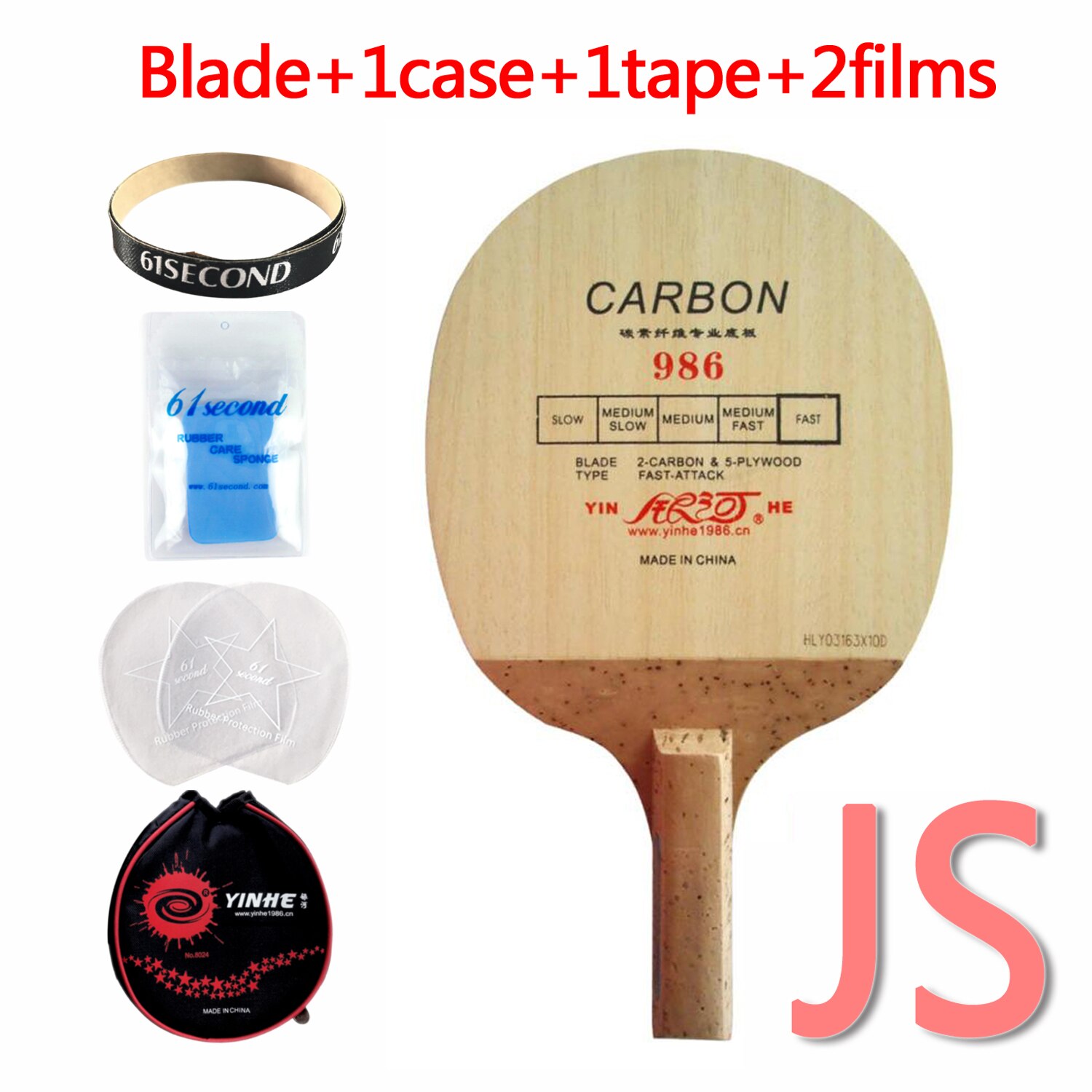 Original Yinhe Milky Way Galaxy 986 Japanese penhold table tennis pingpong blade: JS with YM case