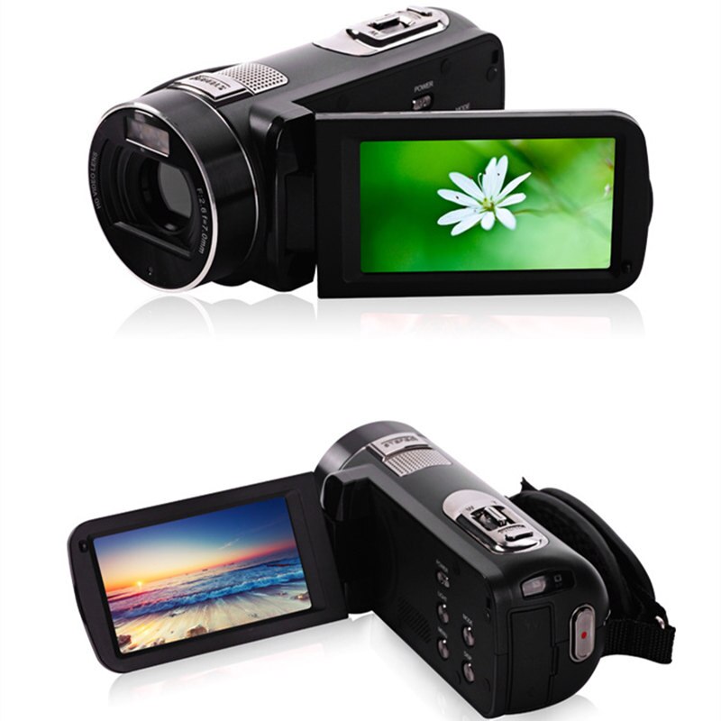 Caméra vidéo numérique Portable Full Hd 1080p, noir et or, Vision nocturne, avec caméscopes à distance, pour usage domestique et extérieur en voyage,