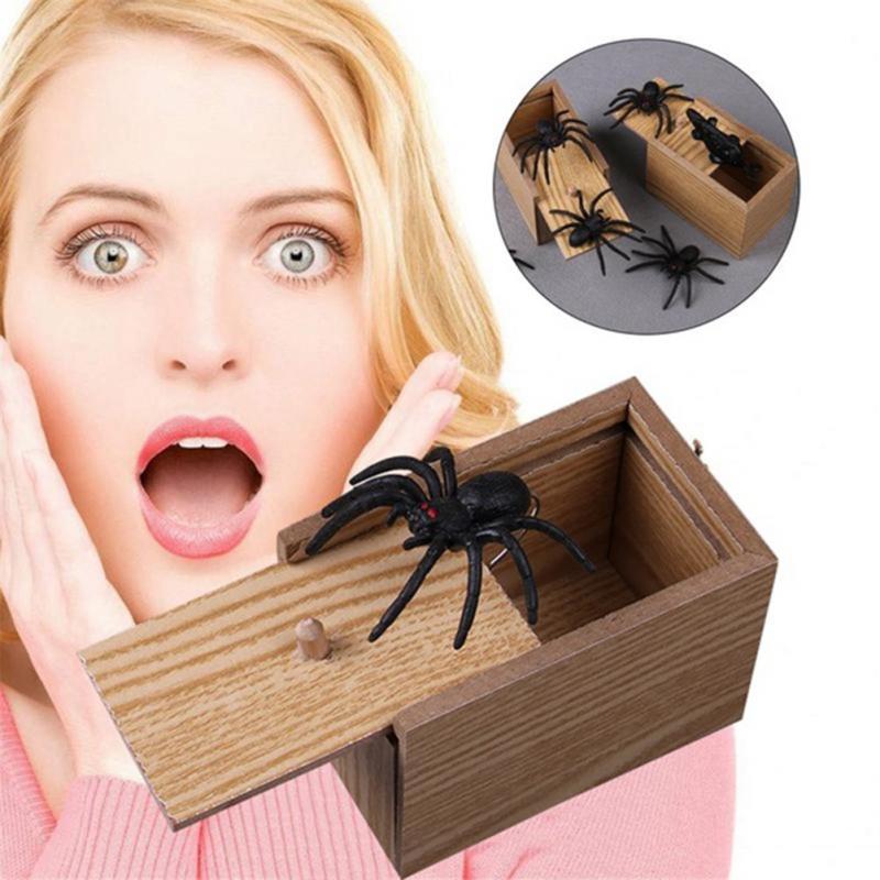 Caja Broma Con Araña Saltarina – Juguete De Madera Y Goma Para Sorpresas Divertidas En Familia