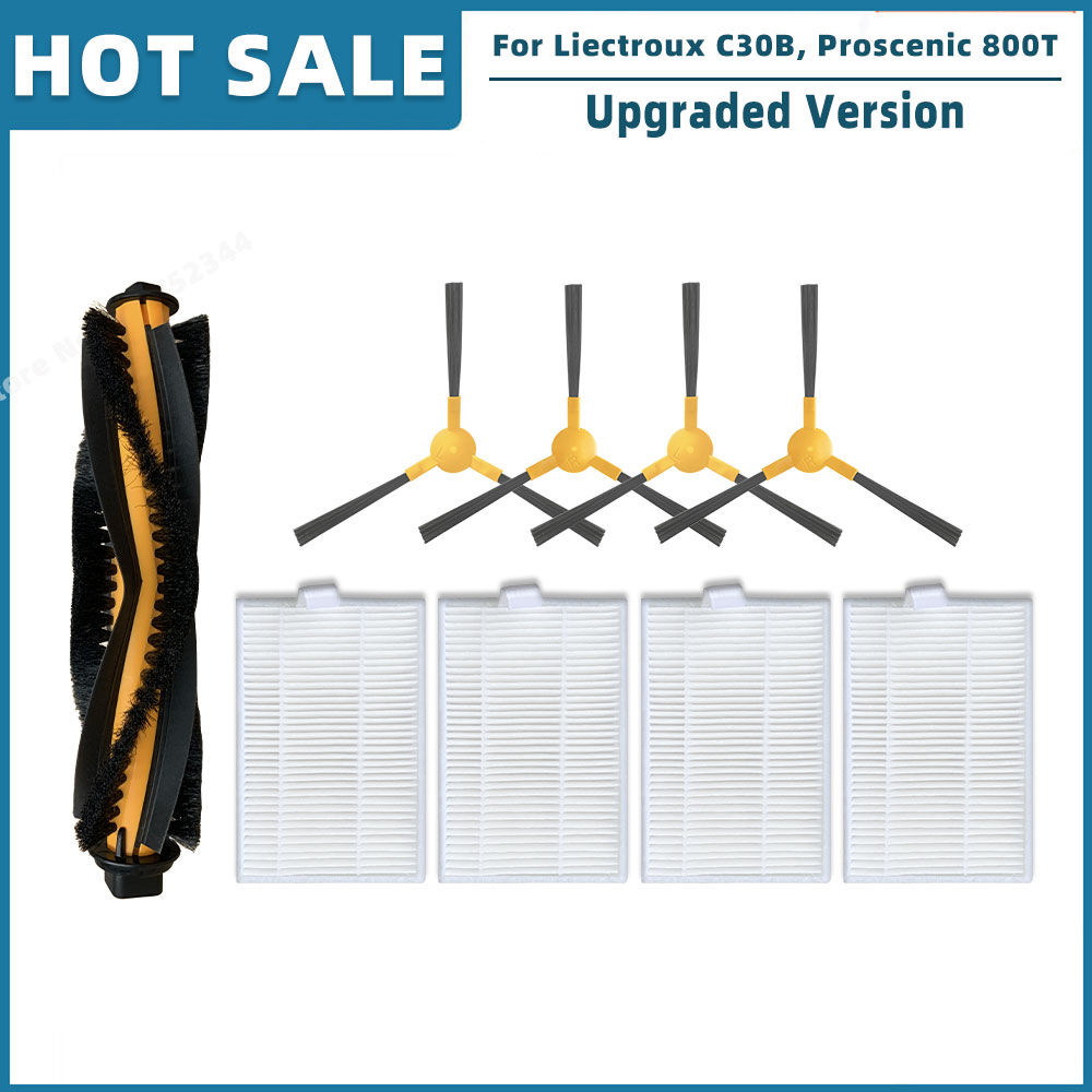 Kompatibel für Liectroux C30B XR500 E30 , Kabum Clever 500 700 , Proscenic 800T 820T 830T 820S ersatzteile hepa Filter hauptseite bürste Mopp tuch: Orange