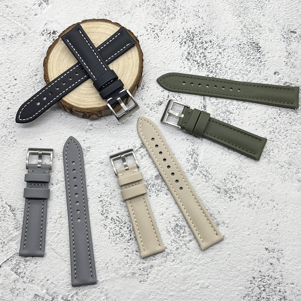 Waterdichte Canvas Horlogeband 18mm 19mm 20mm 21mm 22mm Stof Met Lederen Quick Release Horlogeband heren Polsband Accessoires