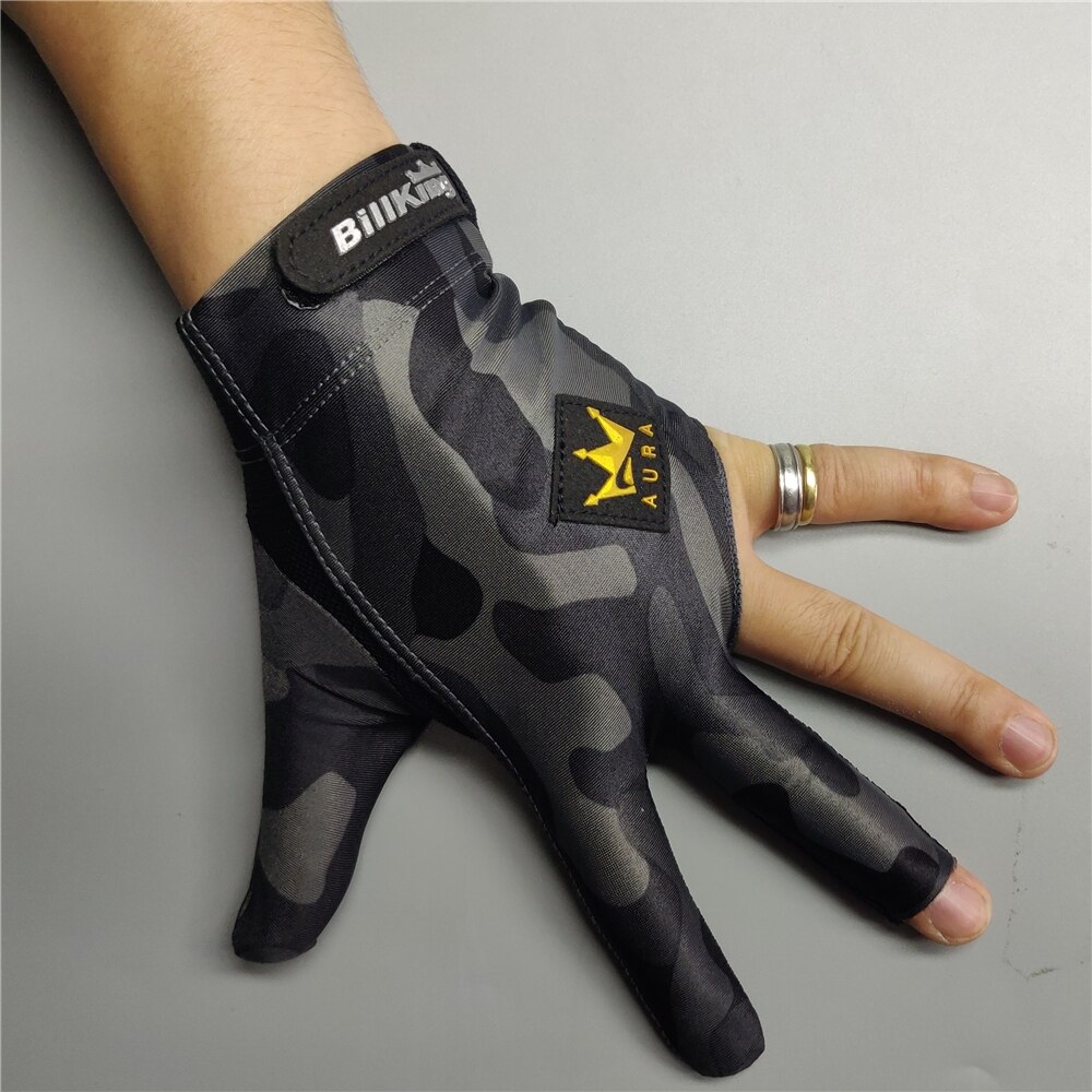 Billiard Glove Left Right Hand Medium Billking Camouflage Carom Glove 3 Fingers Pool Glove Billiard Accessories: New Left Hand