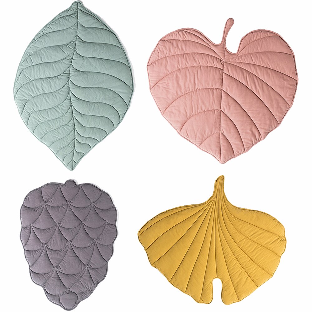 Nordic Baby Leaf Tapijt Zachte Katoen Vloermat Tapijten Kinderen Slaapkamer Nursery Bladeren Tapijt Deken Woonkamer Thuis Nieuwjaar decoratie