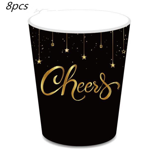 25 Stuks Gelukkig Nieuwjaar Diy Photobooth Props Vrolijk Kerstfeest Decoraties Xmas Photobooth Party Gunsten: cup 8pcs
