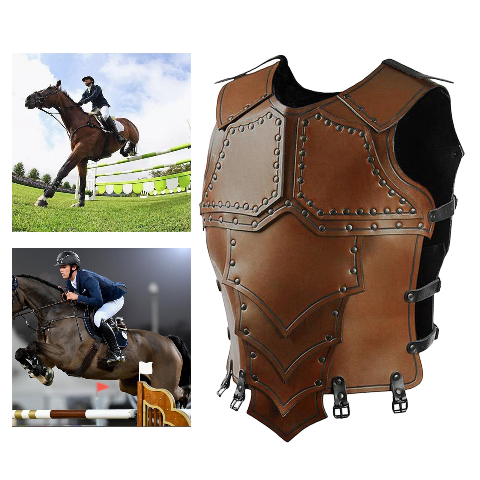 Ridevest, beskyttervest til ridning | ridetræning vest for kropssikkerhedsvest til unisex voksne, m: Brun