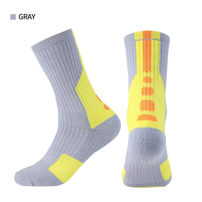 Professionele Sport Basketbal Sokken Voor Running Comfortabele Ademend Thicknon-Slip Elastische En Niet-Fading: Gray