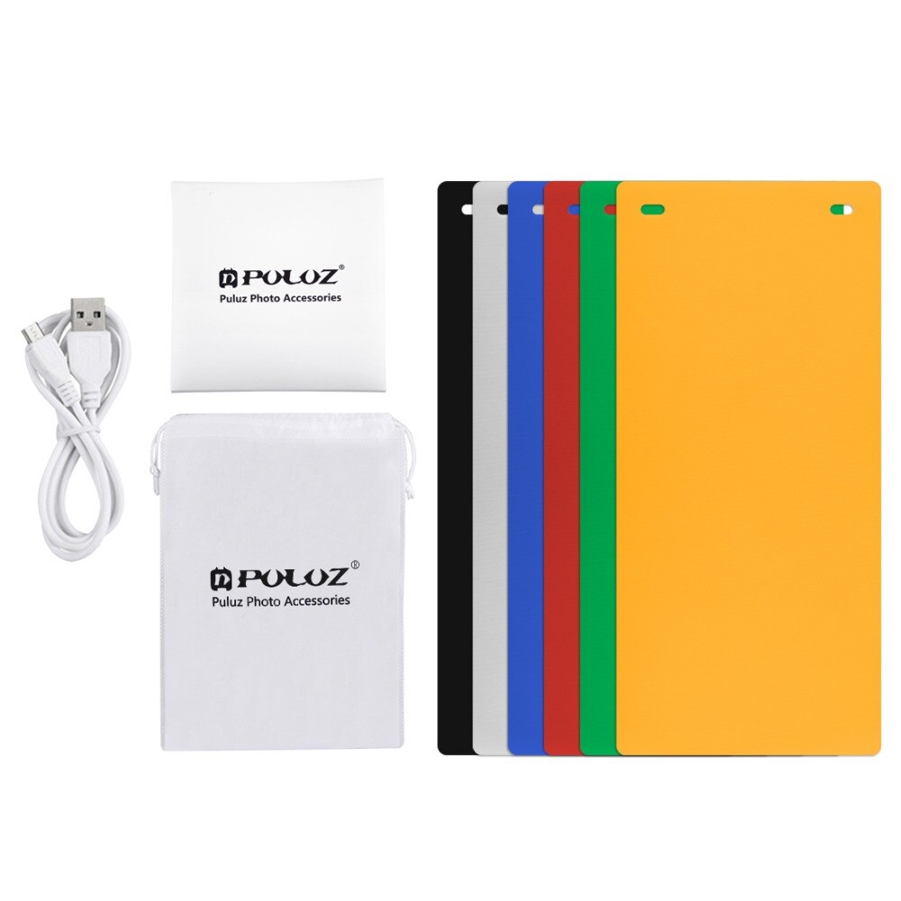 Photography Photostudio Mini Folding Studio Diffuser Light Box With LED Light Black White Background Photo Studio SoftBox