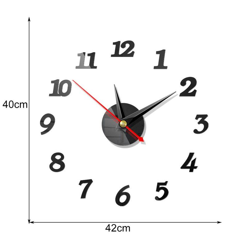 European Style Wall Clock Home Diy3d Three-dimensional Acrylic Wall Digital Wall Clock Clock Mirror Sticker Decorative N0U2