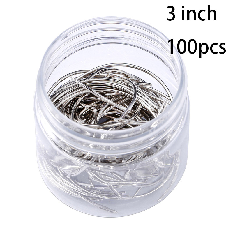 20/40/60/100Pcs C Type Curved Mattress Needles Hand Sewing Home Leather craft Repair Sewing Needle: 3 inch 100pcs