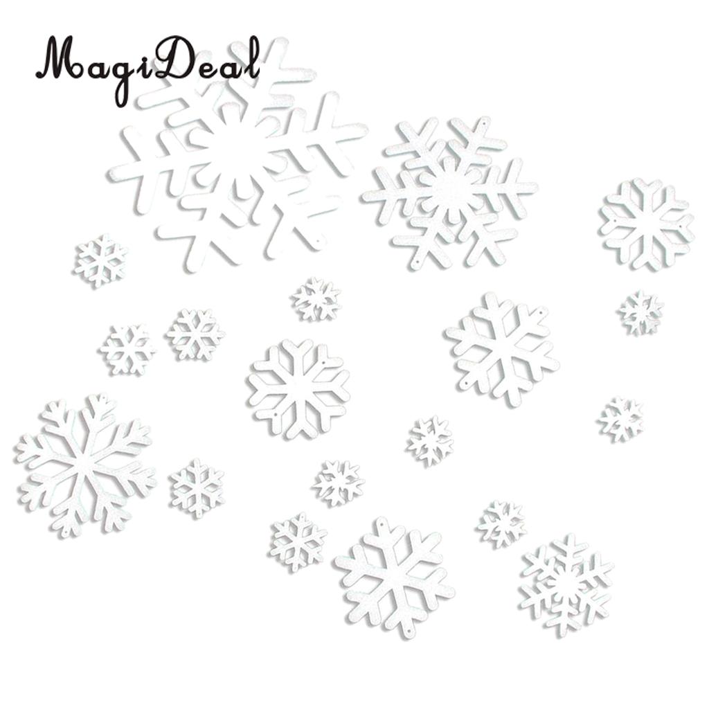 Magideal 19 Pcs Wit Schuim Sneeuwvlok Hanger Sticker Decals Raam Kleeft Home Decor