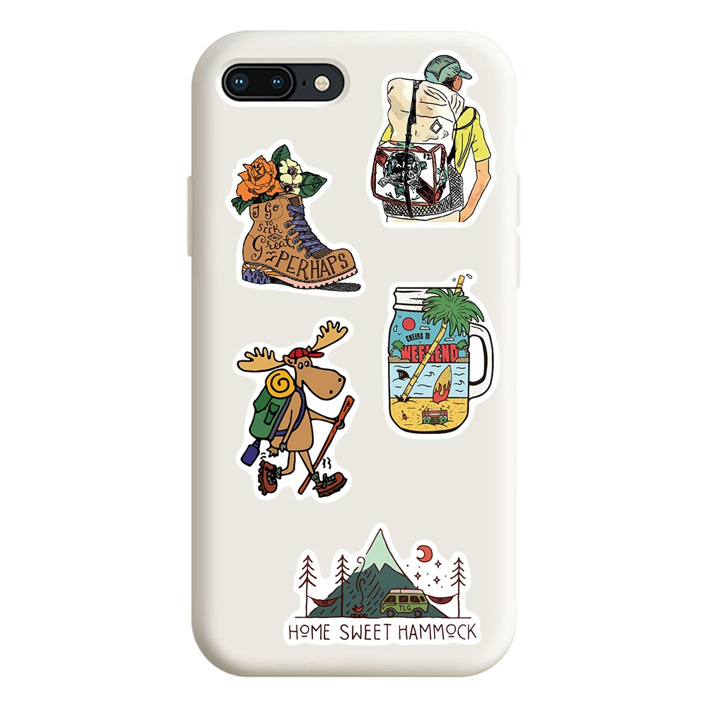 10/20/50pcs Camping Stickers Outdoor Adventure Nature Hiking Aesthetic Vinyl Backpack Bottle Phone Case DIY Waterproof Decals