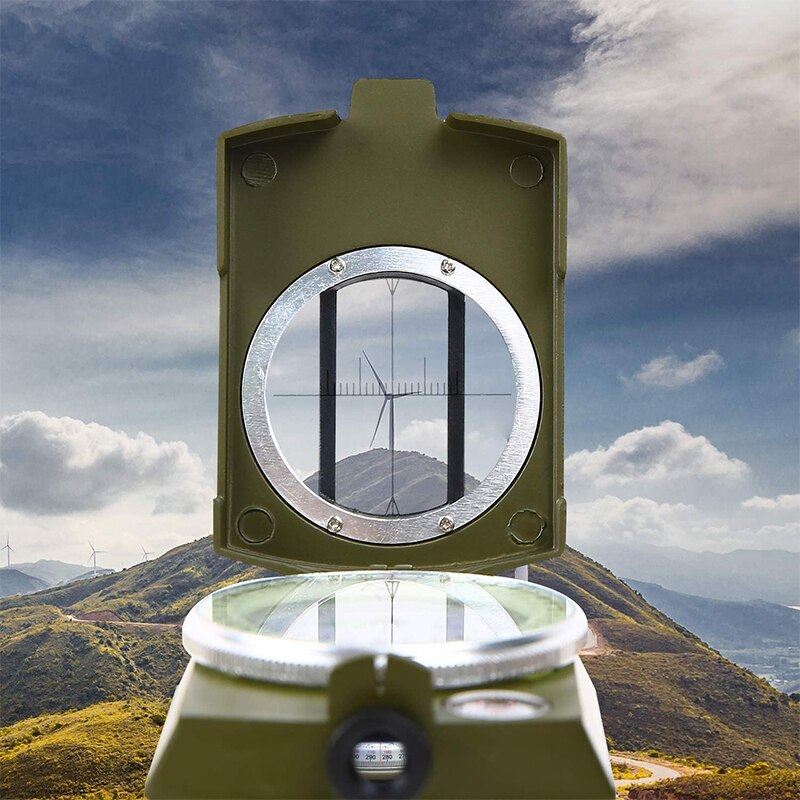 Boussole de vision professionnelle en métal, clinomètre, outils d&#39;extérieur, Camping, multifonction, étanche, Portable