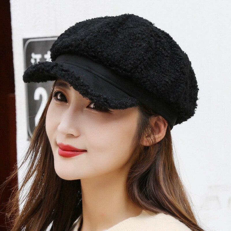 2025 Chic Ruches Krantenverkoper Hoed Voor Vrouwen Franse Retro Baret Cabbie Elegante Schilder Kunstenaar Hoed Casual Achthoekige Caps(Khaki