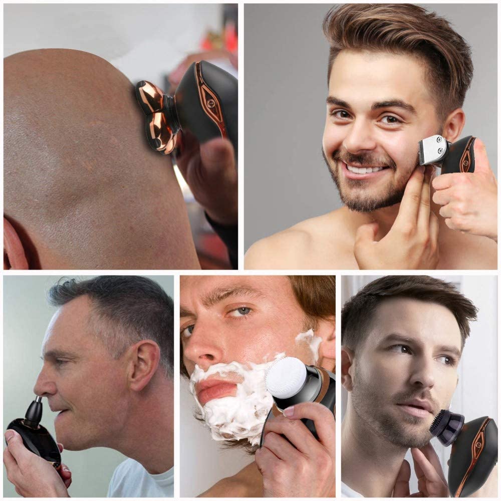 MARSKE 5D Floating Electric Shaver for Men 5 in 1 Shavers Bald Men Beard Trimmer Grooming Kit LED Display USB Rechargeable