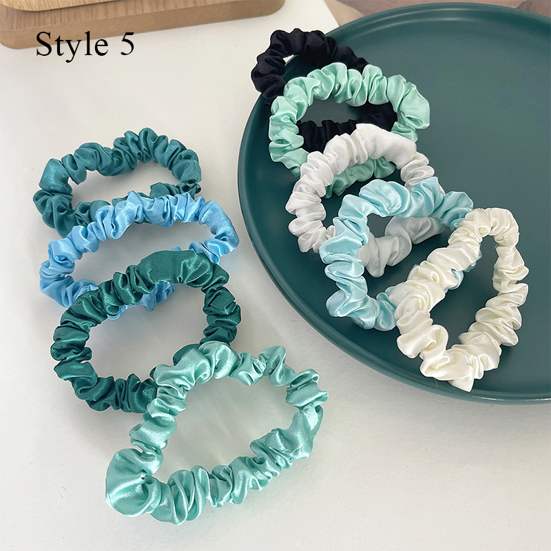 Gomas para el cabello de seda rosa para mujer y niña, banda elástica para el cabello de Color sólido, coleteros, accesorios para el cabello elegantes, 6/10/20 piezas: Verde