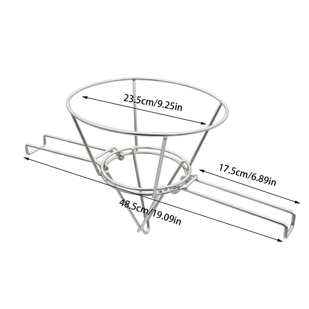 Deep Fryer Oil Cone Filter Holder Fryer Filter Stand Maple Syrup Filter Stand Stainless Steel Strainer Rack with Folding Arms: Default Title