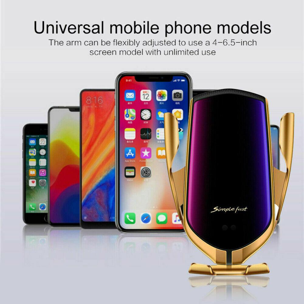 10W Qi bezprzewodowa szybka ładowarka zacisk inteligentny czujnik uchwyt samochodowy robić iPhone 12 mini 11 zawodowiec Max XS Samsung uwaga 9 10 S9 10 20