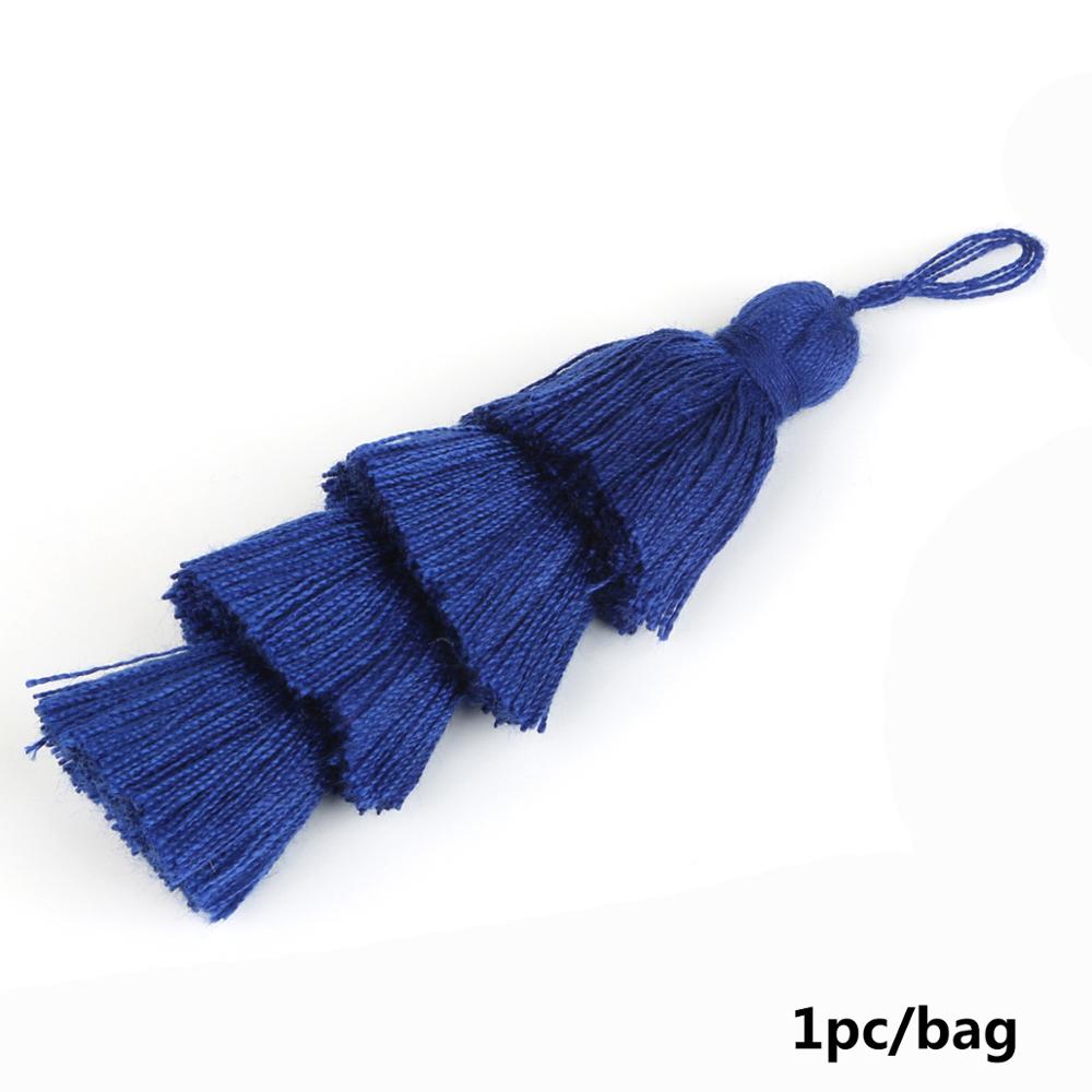 Pampilles en Poly coton 4 couches | Pour décoration de mariage, sac de vêtement accessoire rideaux de couture, pendentifs pampilles à la pour bricolage: Royal Blue
