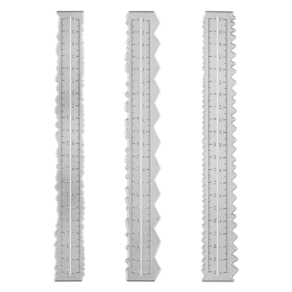 3 rodzaje uniwersalnych linijek robić wycinania papieru i metalowych matryc robić wycinania Deckle krawędź Liniarki robić DIY Scrapbooking rękodzieło papier karty