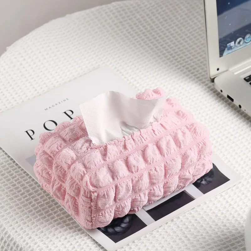 nordisch eins Sanft Puff Gewebe Kasten faltbare Servietten Halfter Rechteck kreative Heimat Sekretariat Serviette Kasten Taschentuch Taschen: Rosa