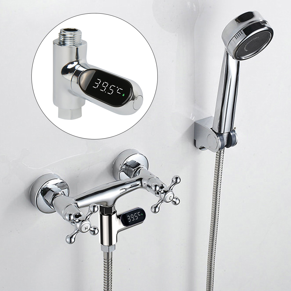 LED Display Water Shower Thermometer 360° Rotating Water Temperature Monitor Energy Smart Meter Thermometer Bathroom Supplies