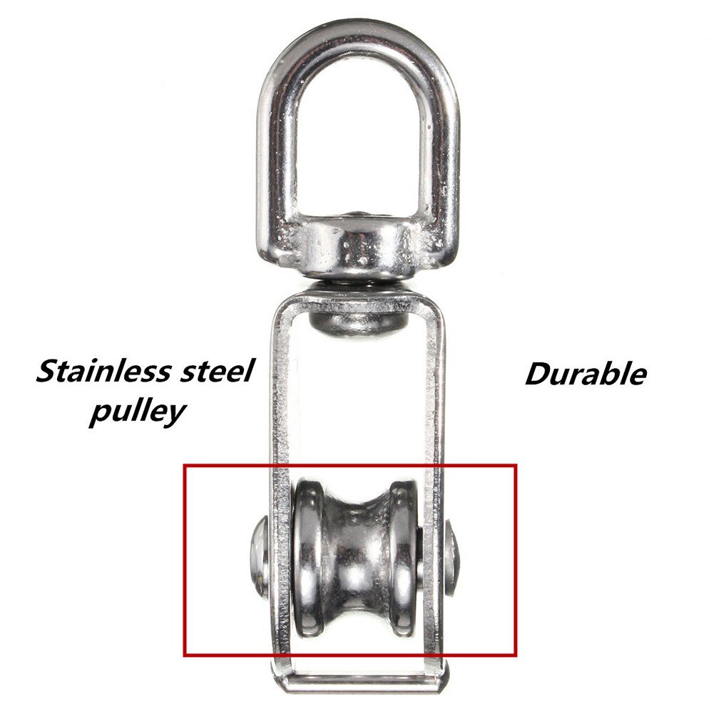 Stainless Steel M15 Single Wheel Swivel Lifting Rope Bearing Pulley Wheel Stainless Steel Heavy Duty Lifting Rope
