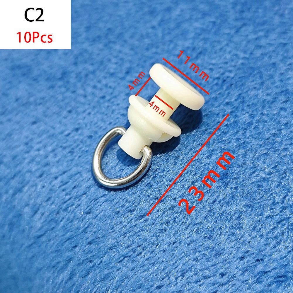 10Pcs Straight Curved Track Rollers Curtain Wheels Rail Curtains Hook Ring Slider Furniture Hardware Curtain Rod Pulley: Chocolate