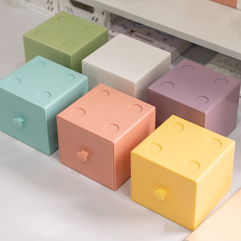 Opslag Lade Bureau Opbergdoos Bestand Puin Rack Cosmetische Kast Thuis Kantoorbenodigdheden Plastic Stapelbaar Snoep Effen Kleur