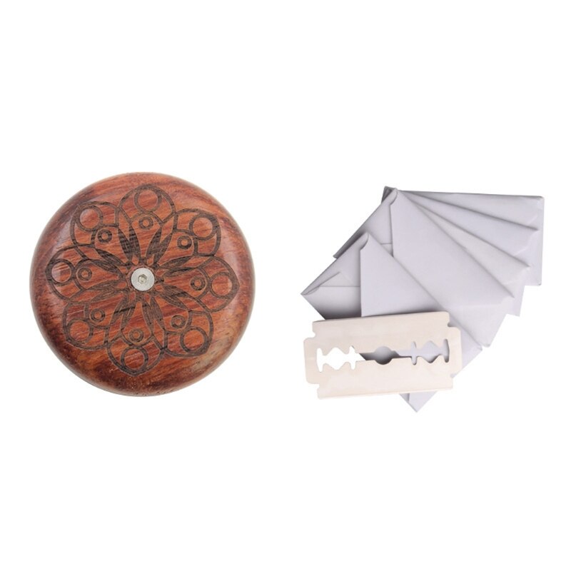 Wooden Bread Knife Razor Cutter with Storage Bag Round Bread Lame Dough Scoring Slashing Tool for DIY Sourdough Bread: Pattern 1