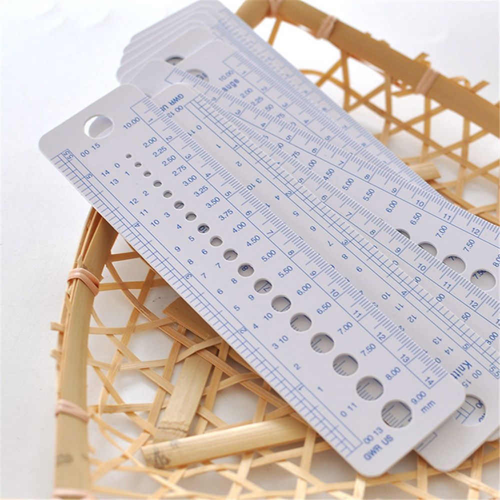 2 stk plastic lineal nål gauge tomme syning lineal lineal  cm 2-10mm sizer måle syværktøj us uk canada størrelser fleksibel