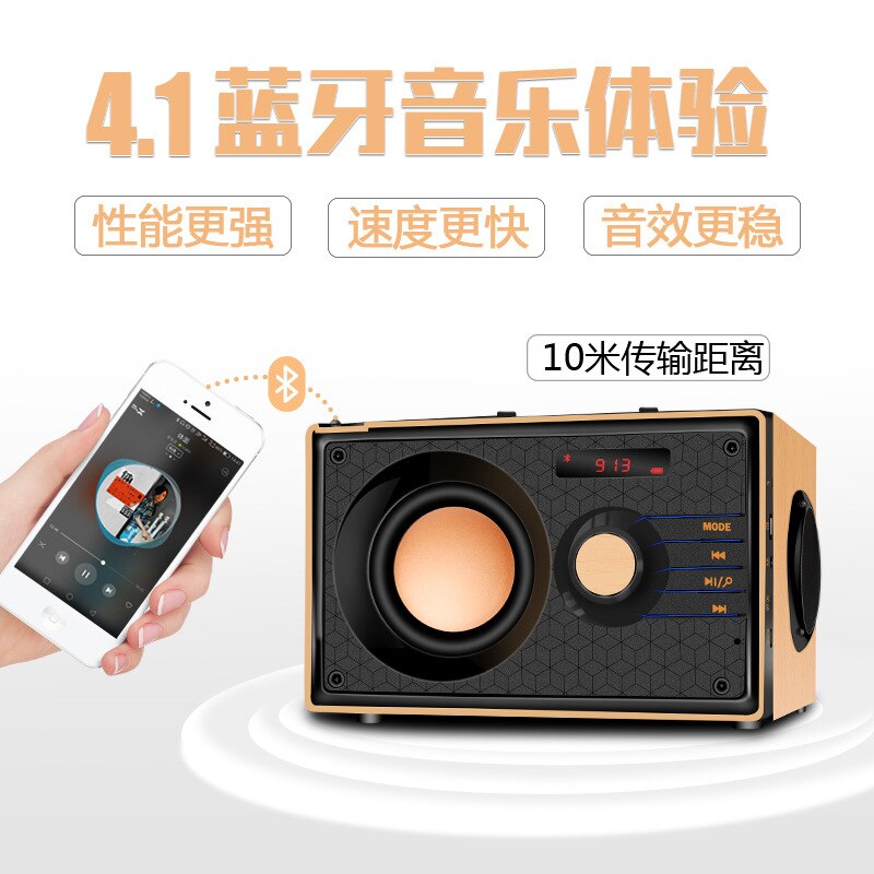 A200 Mini Computer Draadloze Houten Bluetooth Speaker Outdoor Subwoofer Card Audio