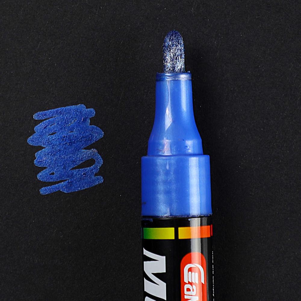 1 kpl öljypohjainen maali metalli markkeri kynät sharpie 3.0mm kulta hopea keraaminen kivi lasi posliinimuki puu kangas kangasmaalaus: Tummansininen