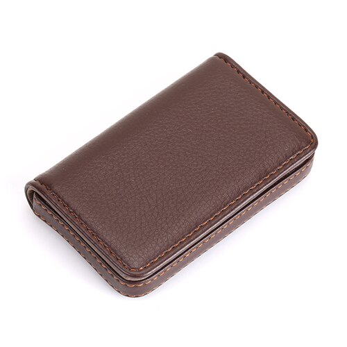 PURDORED-tarjetero de cuero PU sólido para mujer, Mini billetera, tarjetero de viaje, 1 unidad: brown