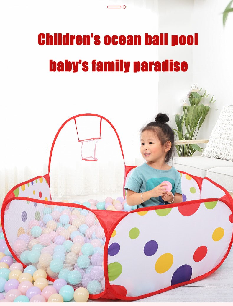 1.5M Portable Baby Playpen Children Ball Pit with Basketball Hoop Kids Dry Ball Pool Folding Indoor Outdoor Ballenbak Toys