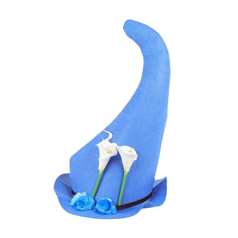 Festa di Halloween cappelli da strega in feltro Festival del fantasma di pasqua mago strega cappello a punta cappello da evento Cosplay: Blu