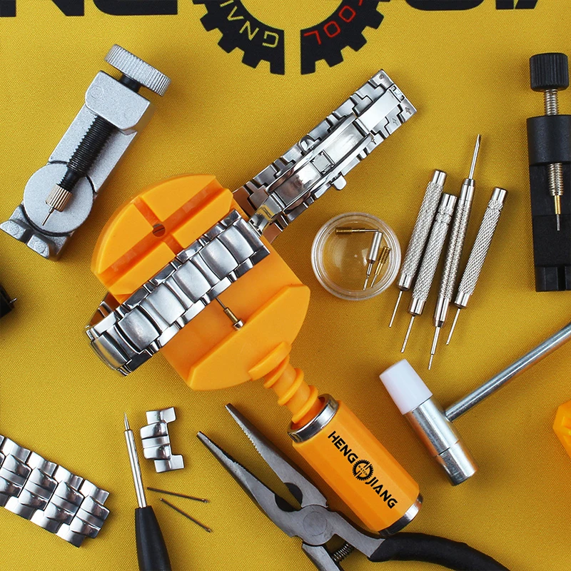 Herramienta de reparación de correa de reloj, herramienta de ajuste de reloj de Metal con pasador de reloj, herramienta de pasador de enlace de pulsera, removedor fácil de quitar, ajuste