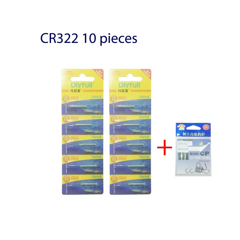10pcs/lot CR311 CR316 CR322 CR425 CR435 DLY Battery Floats Lithium Pin Battery Luminous Electric 3 Votage Battery Accessories: CR322  DLY 10Pieces